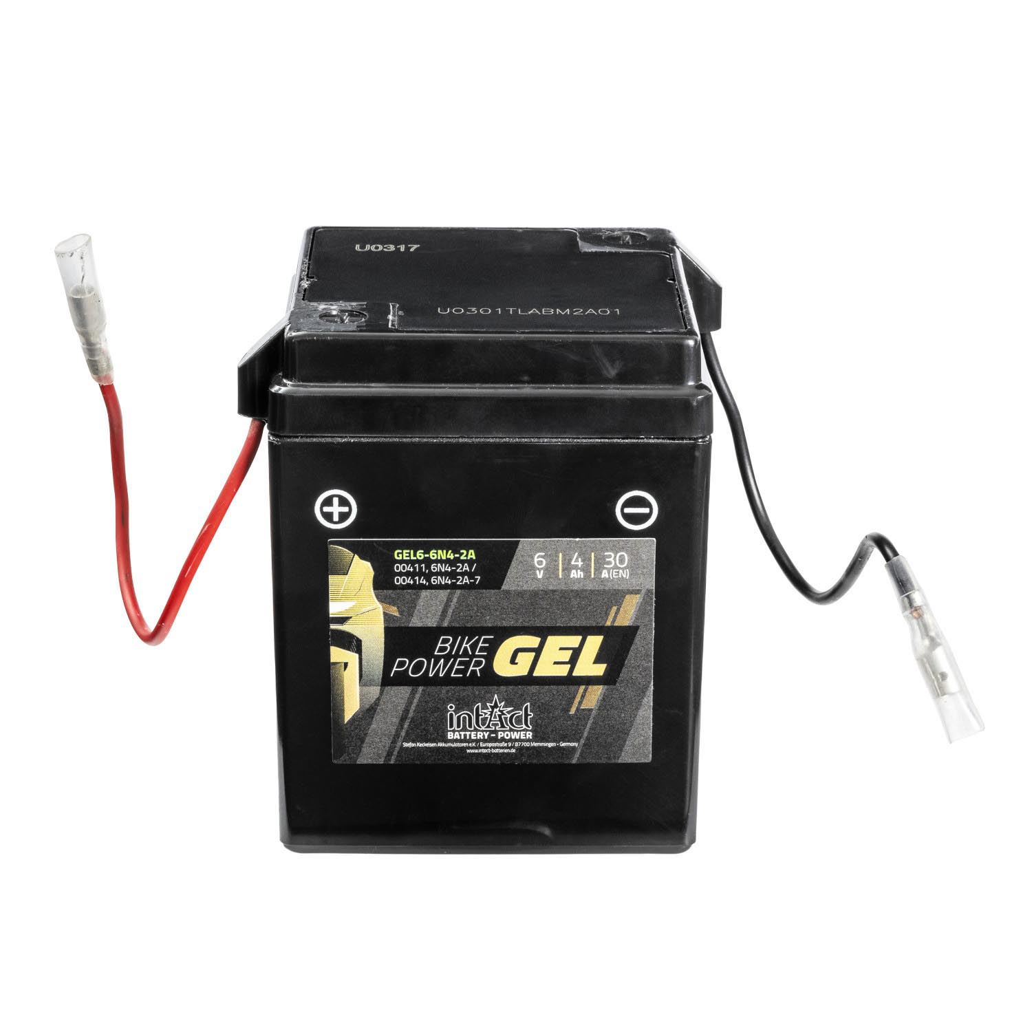 intAct Bike-Power Motorradbatterie GEL 6V 4Ah 6-6N4-2A 00411