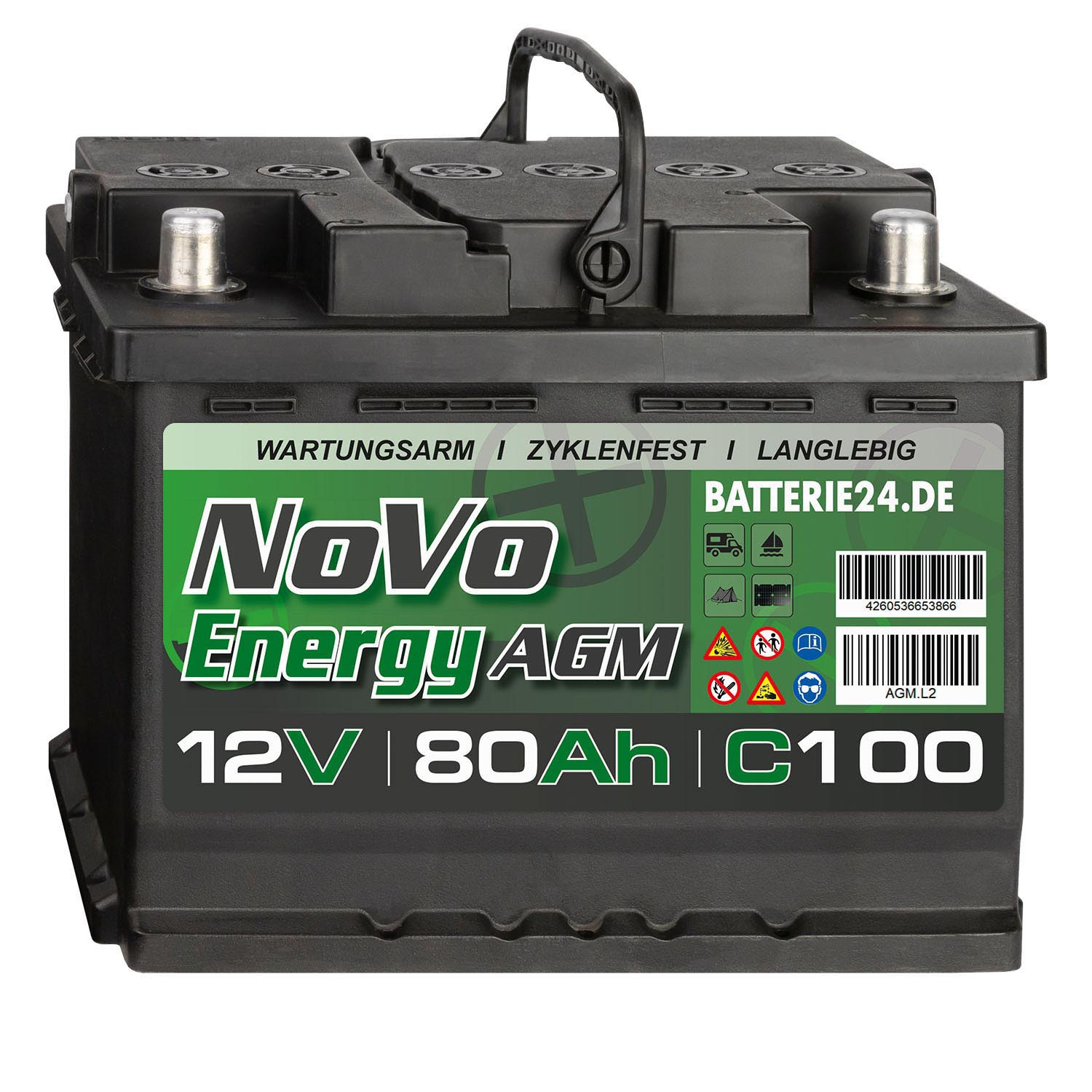 Novo Energy AGM Batterie 12V 80Ah