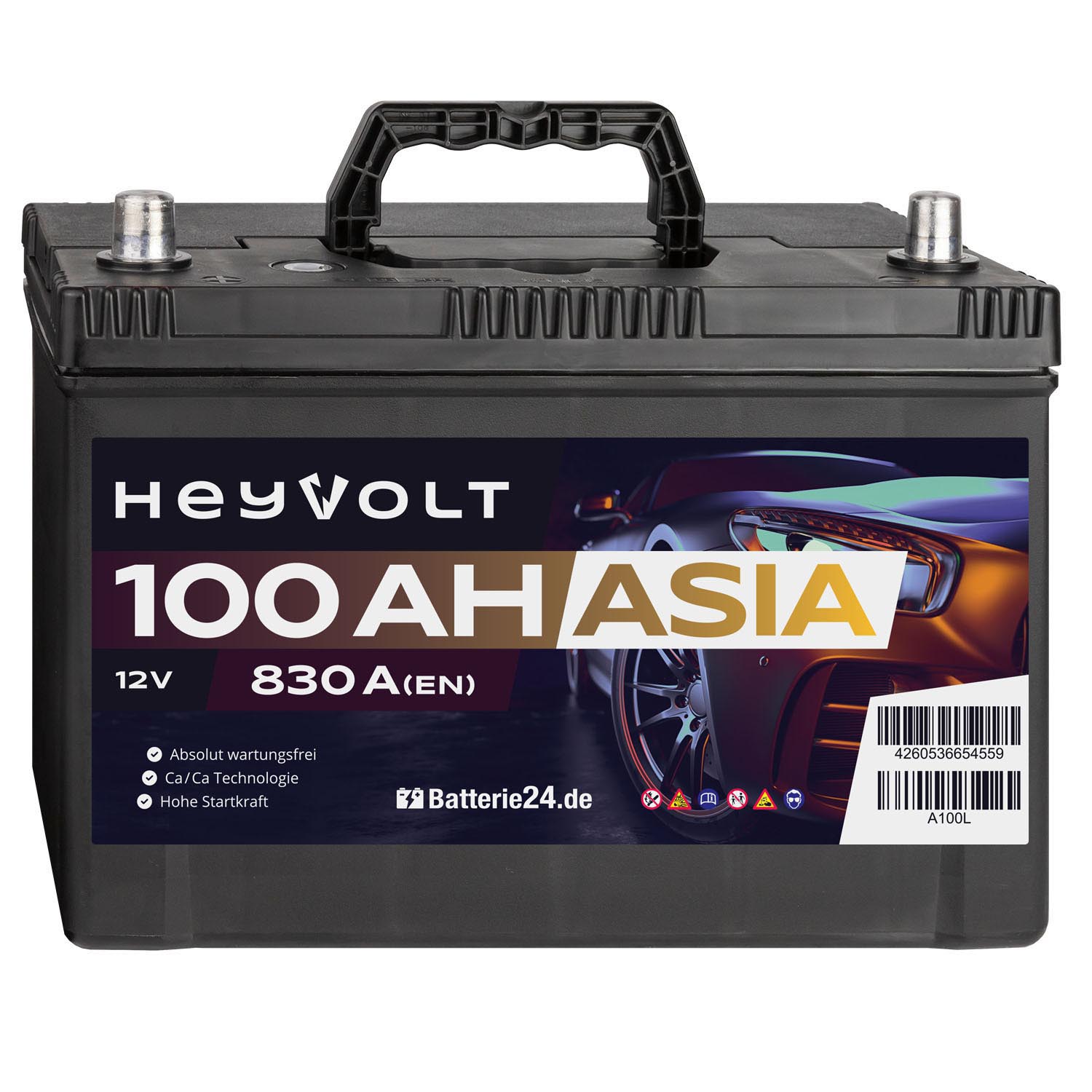 HeyVolt ASIA Autobatterie A100L 12V 100Ah