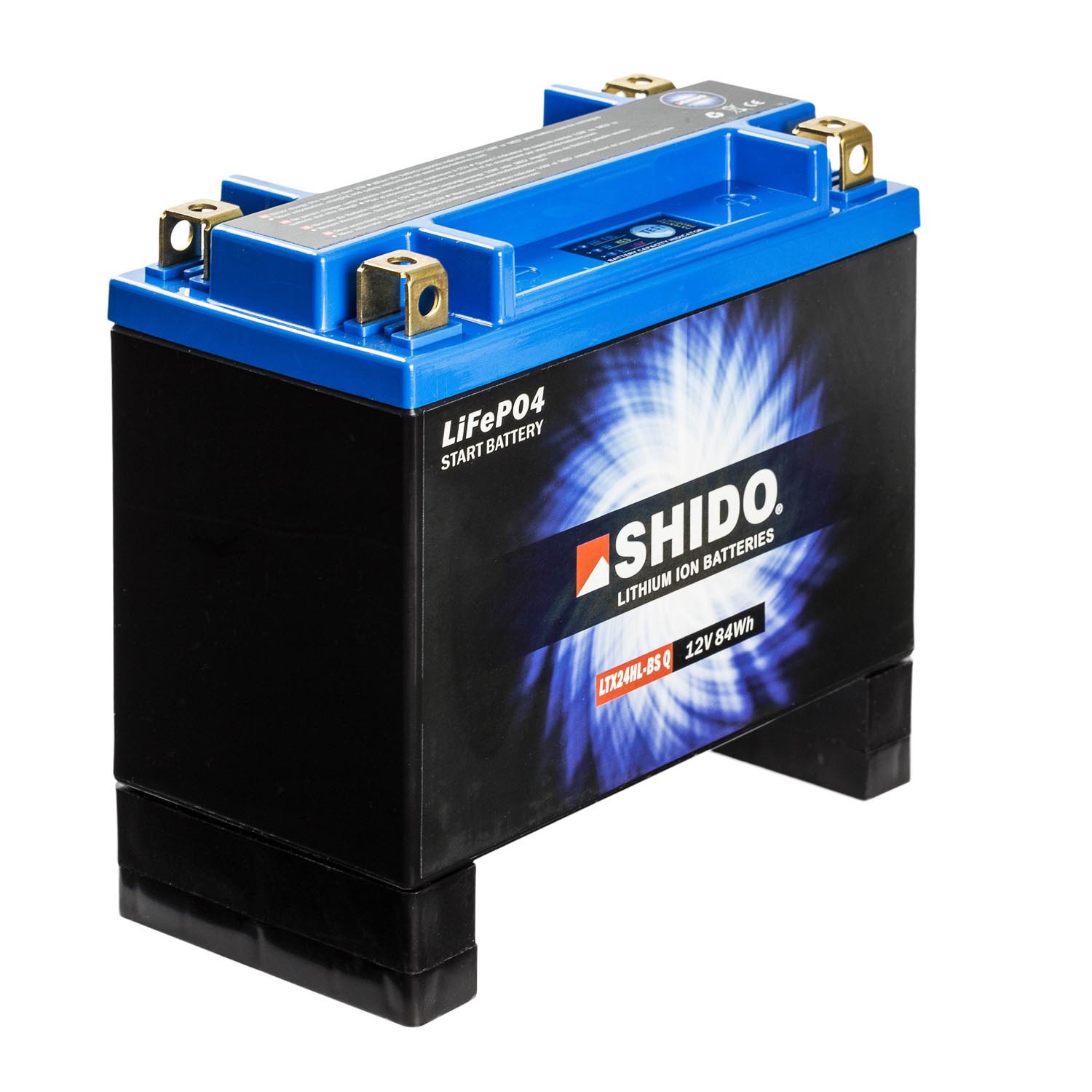 Shido Lithium Motorradbatterie LiFePO4 LTX24HL-BS Q 12V