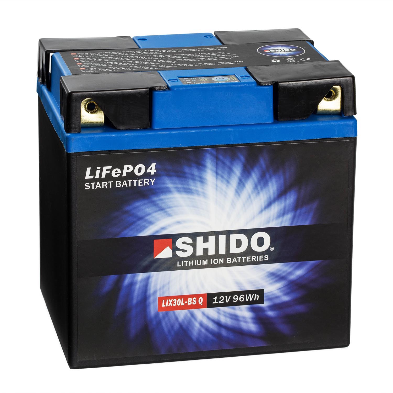 Shido Lithium Motorradbatterie LiFePO4 LIX30L-BS Q 12V