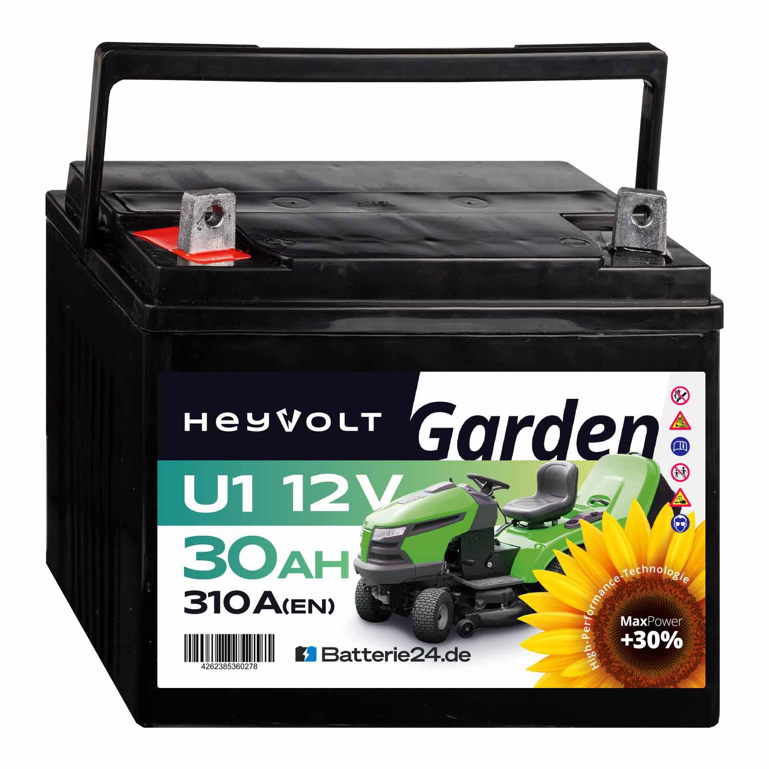 HeyVolt Garden U1 SLA Rasentraktorbatterie 30Ah 310A