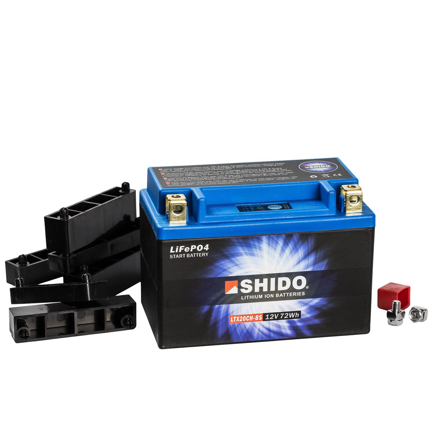 Shido Lithium Motorradbatterie LiFePO4 LTX20CH-BS 12V