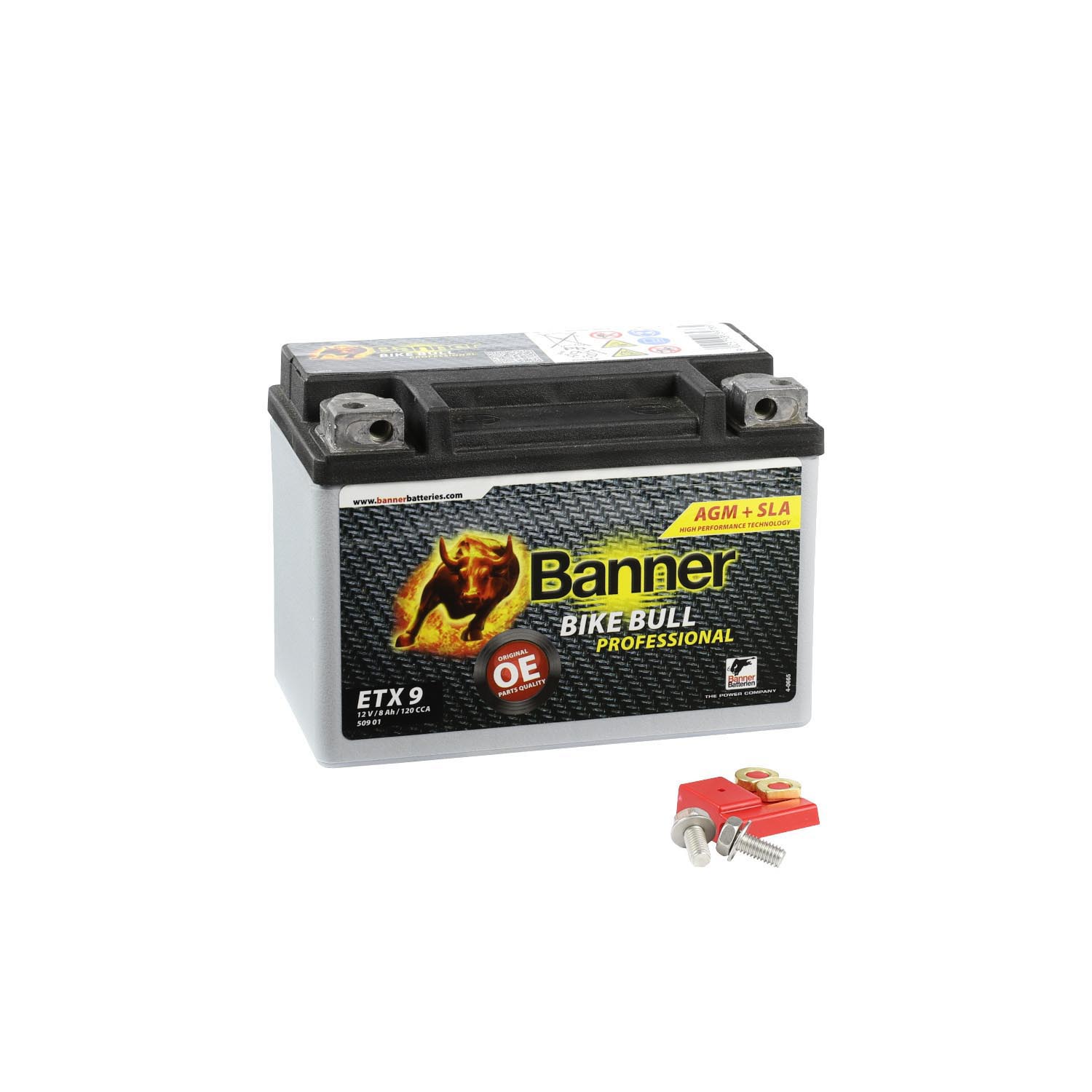 Banner AGM PRO Motorradbatterie 50901 BETX9 12V 8Ah