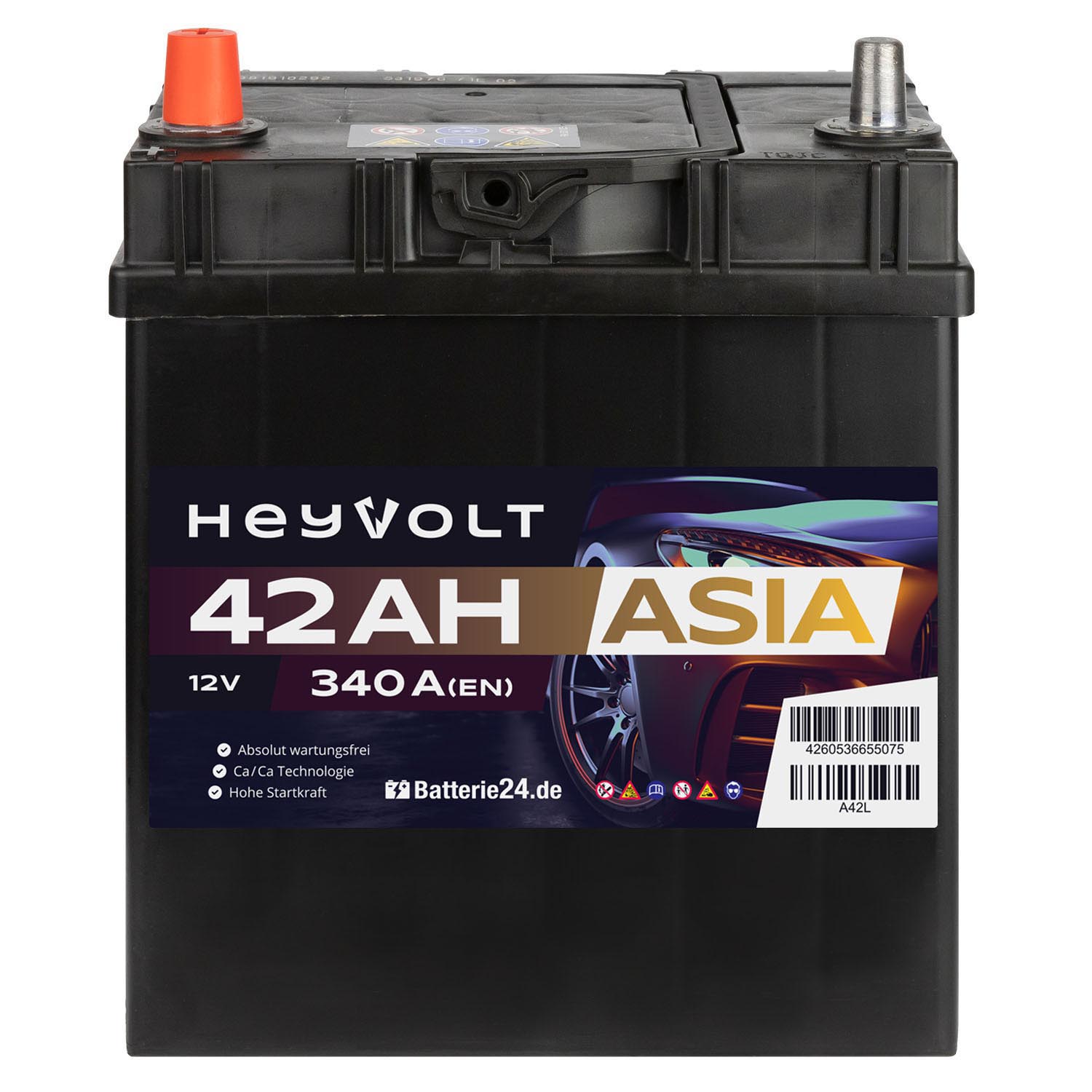 HeyVolt ASIA Autobatterie A42L 12V 42Ah