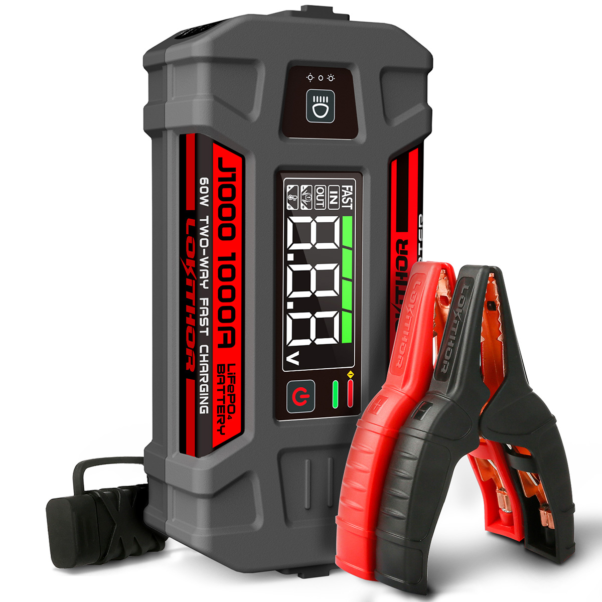 LOKITHOR J1000 Starthilfe Jump Starter mit Powerbank und LED 1000 Ampere 12V