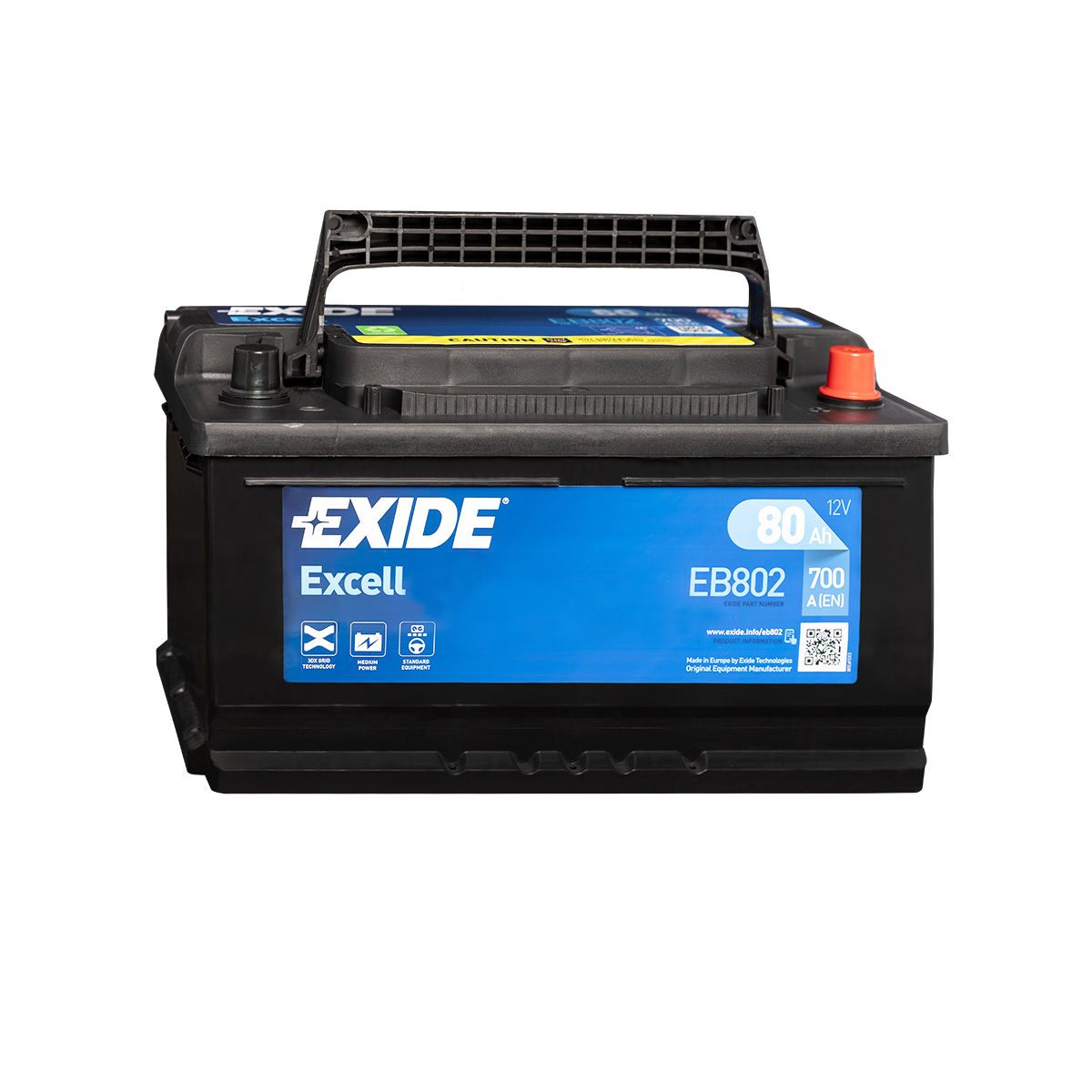 Exide Excell EB802 12V 80Ah Autobatterie