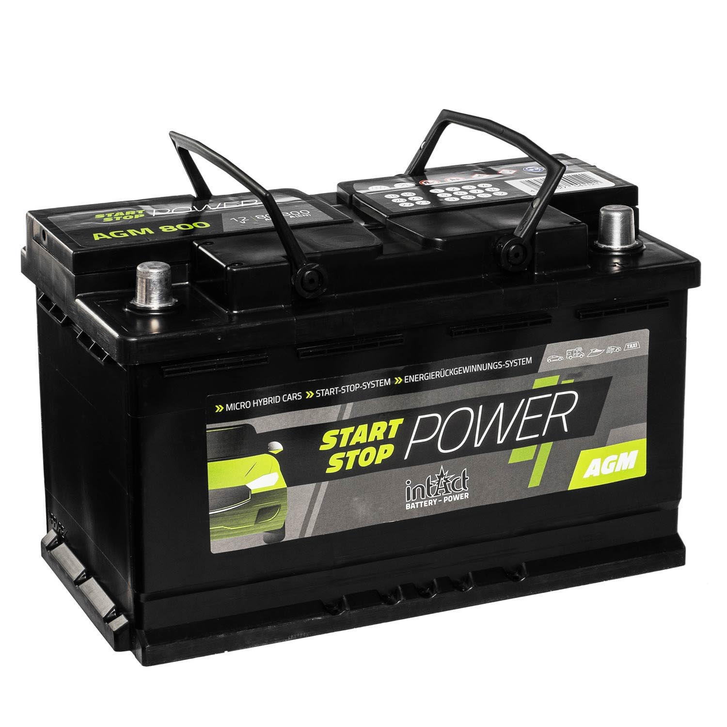 intAct Start-Stop Power AGM800 AGM Autobatterie 12V 80Ah