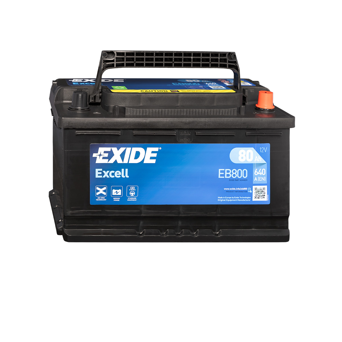 Exide Excell EB800 12V 80Ah Autobatterie