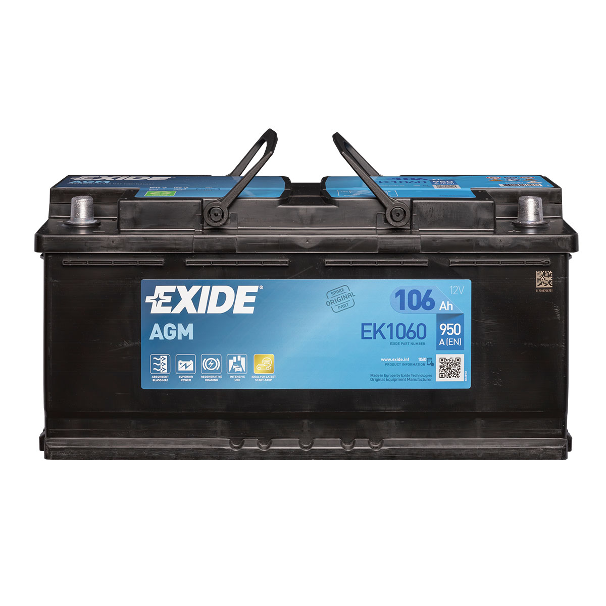 Exide EK1060 AGM Autobatterie 12V 106Ah