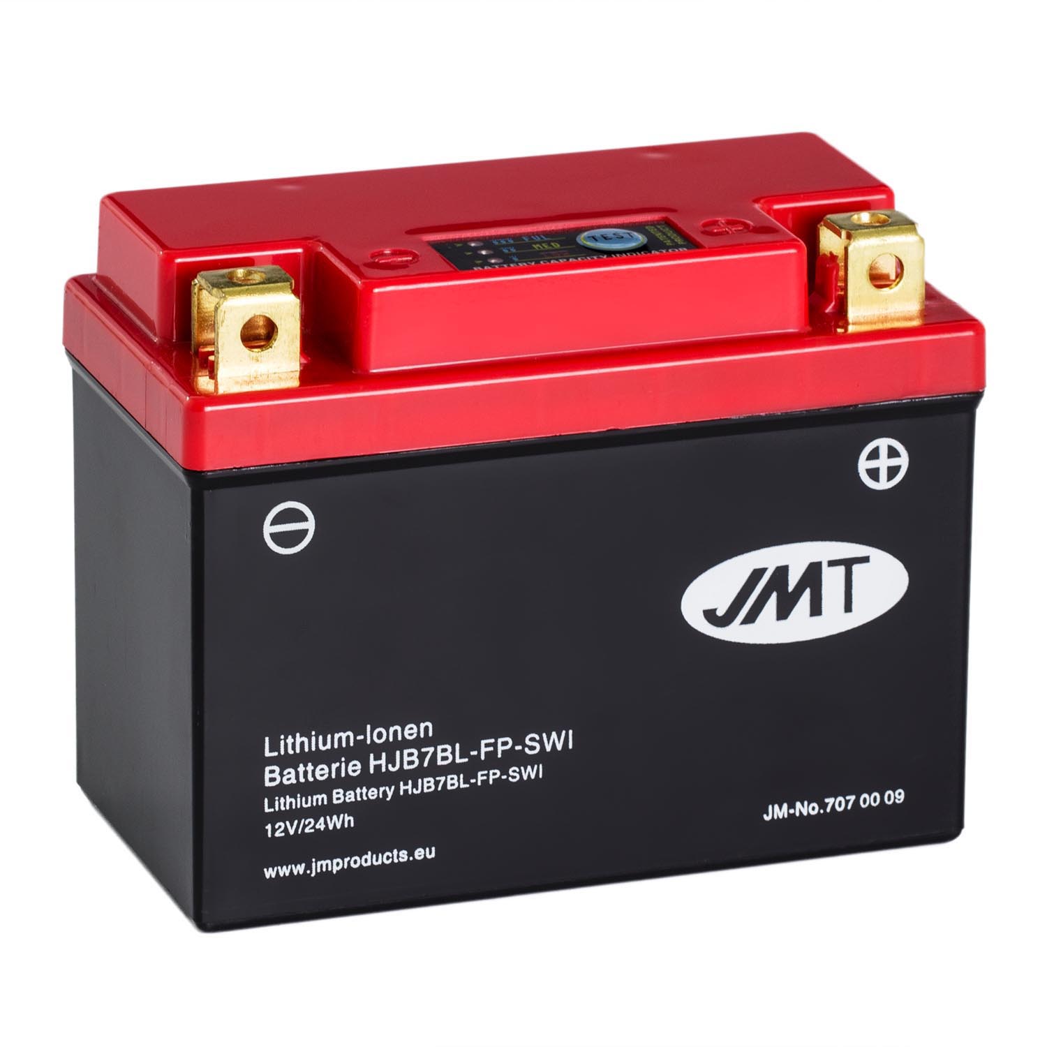 JMT Lithium-Ionen-Motorrad-Batterie HJB7BL-FP 12V