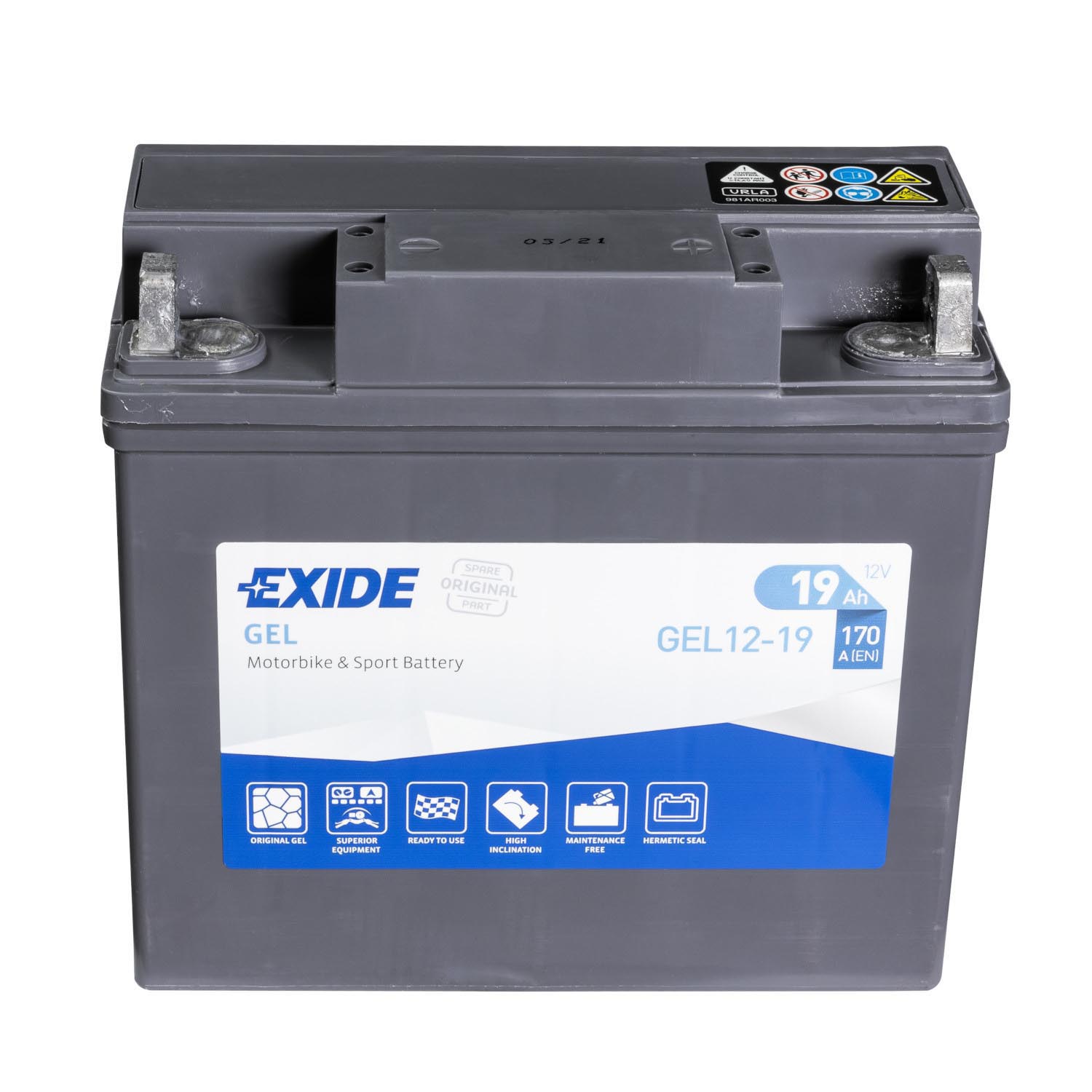 Exide Bike GEL Motorradbatterie G19 51913 12V 19Ah