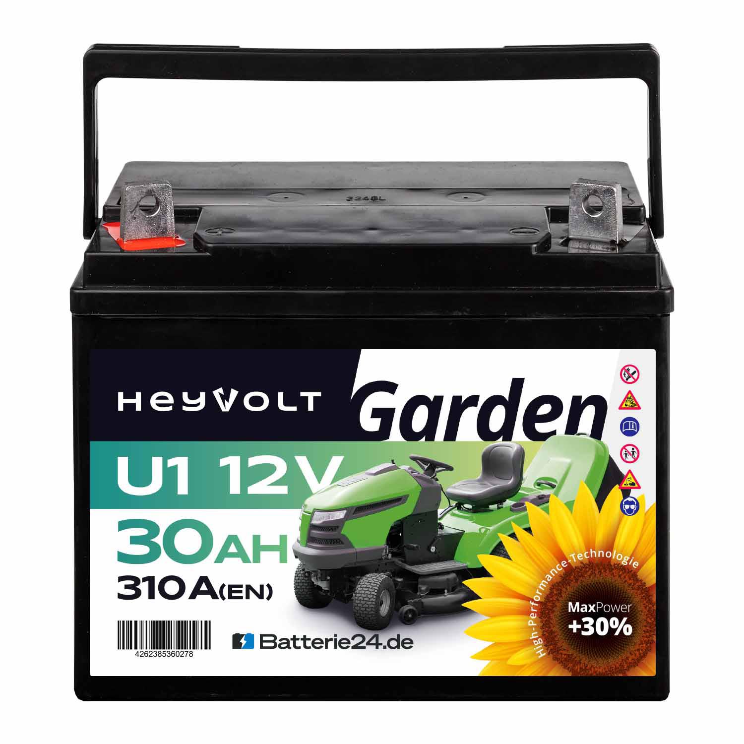 HeyVolt Garden U1 SLA Rasentraktorbatterie 30Ah 310A