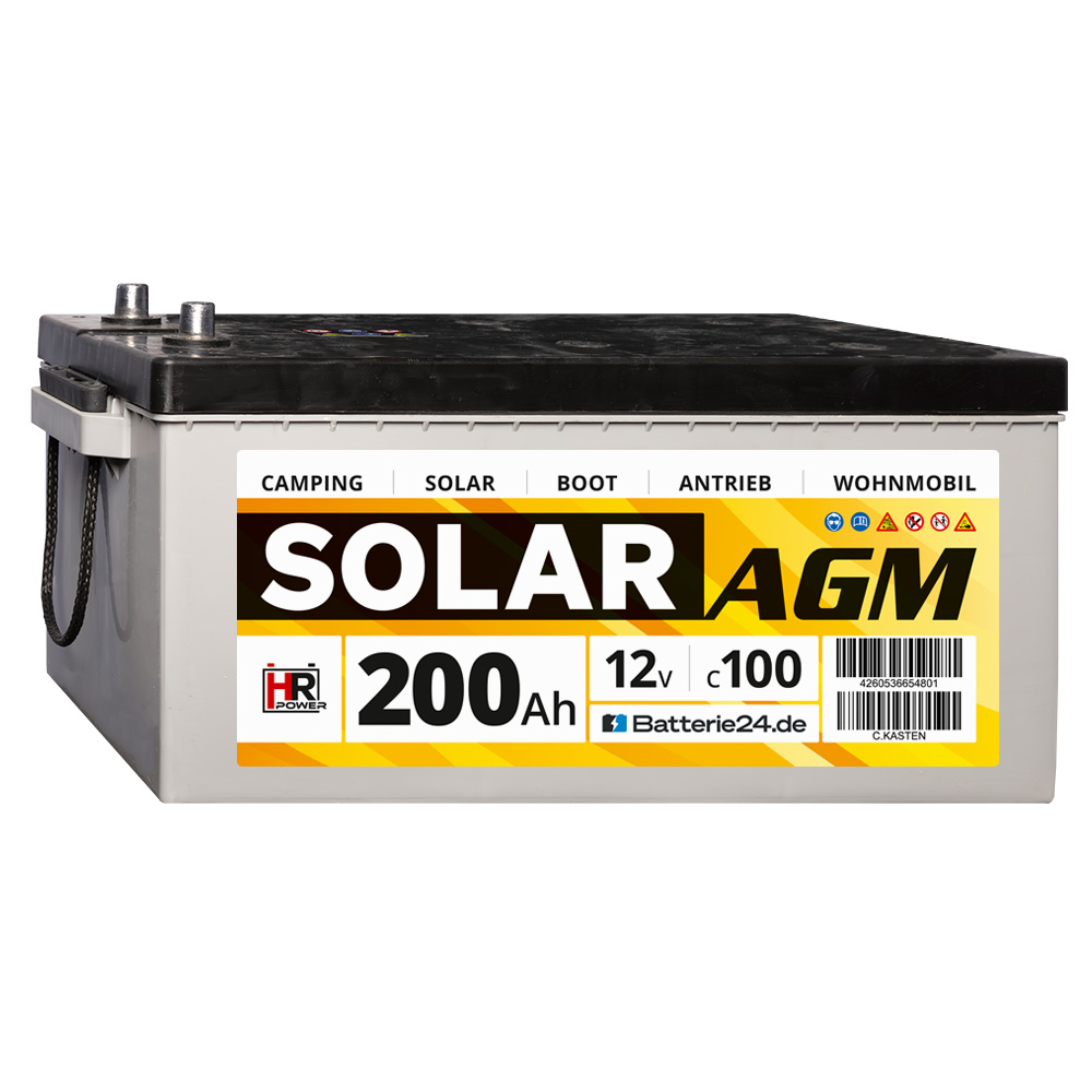 HR Solar AGM 12V 200Ah Versorgungsbatterie