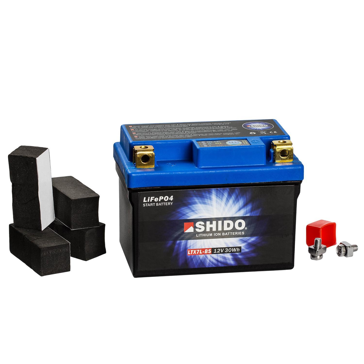 Shido Lithium Motorradbatterie LiFePO4 LTX7L-BS 12V