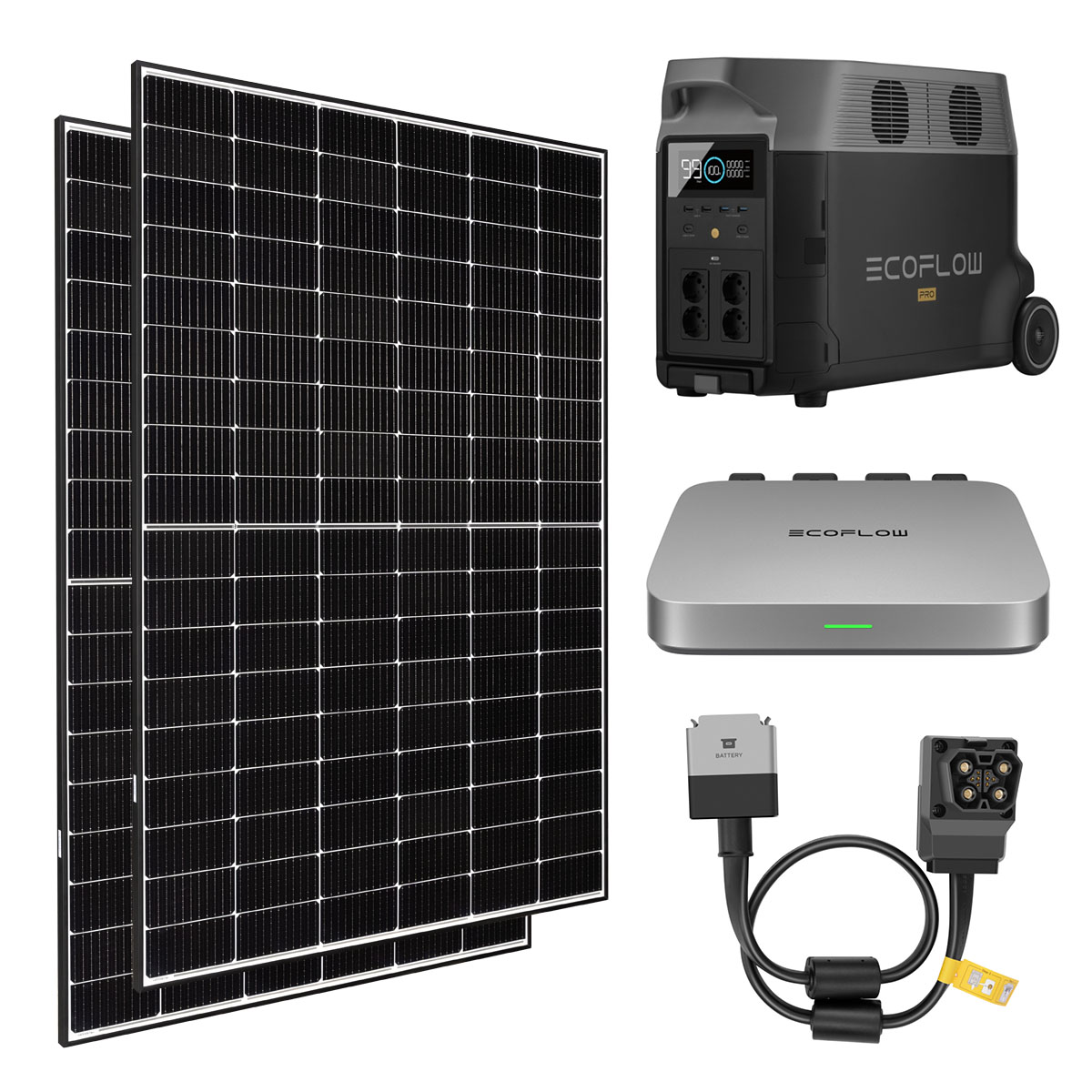 Set 2 Solarmodule 410W + Wechselrichter 800W + Powerstation 3600Wh DELTA PRO