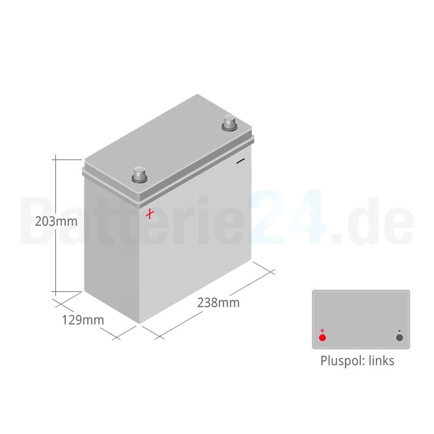 HR HiPower ASIA Autobatterie A45L 12V 45Ah