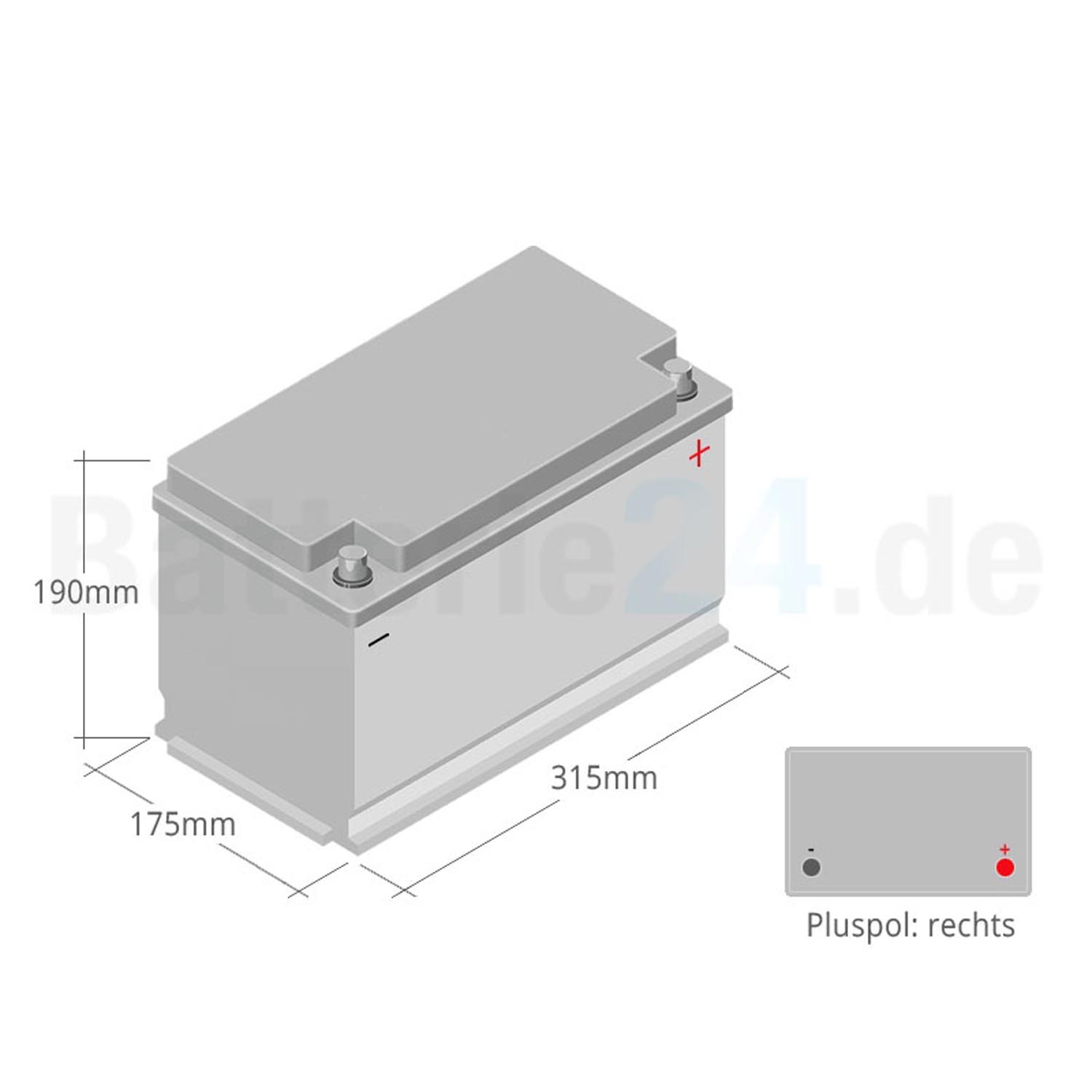 Exide EK800 AGM Autobatterie 12V 80Ah