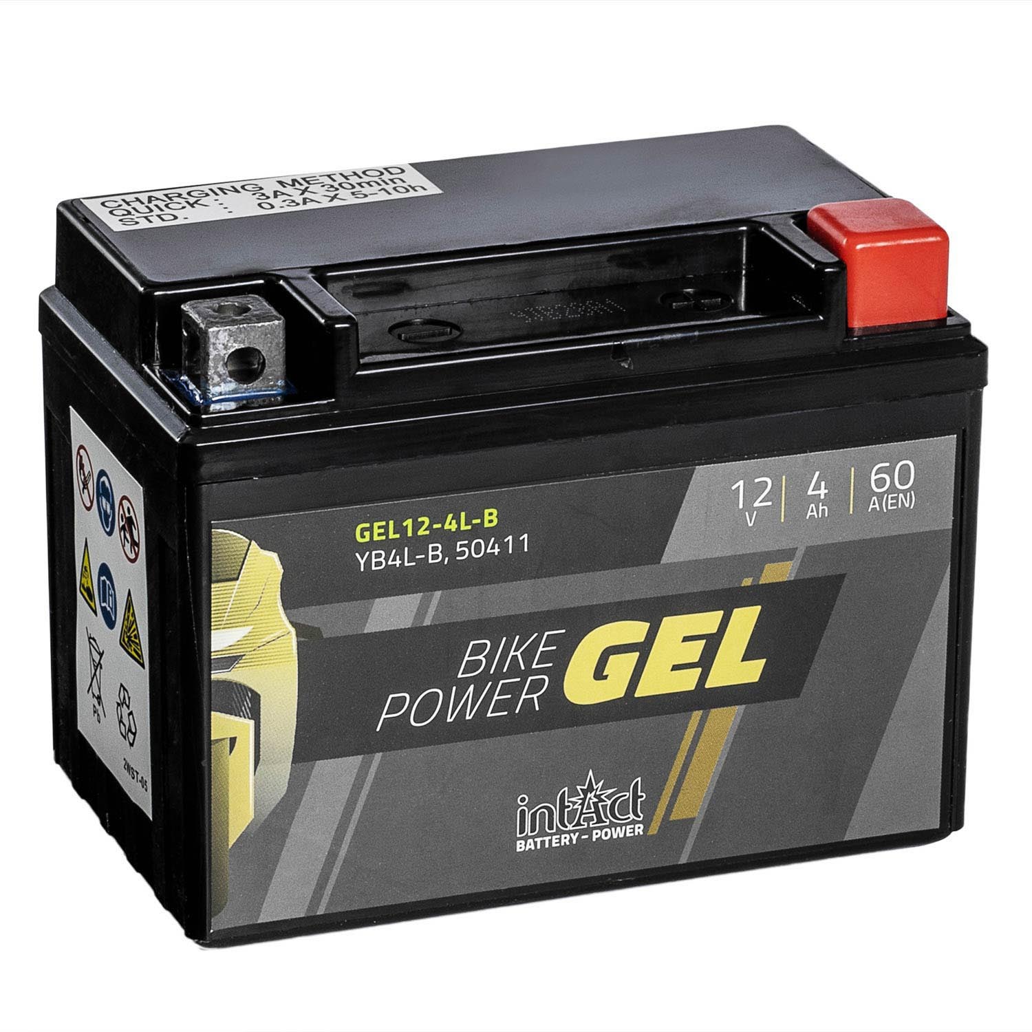 intAct Bike-Power Motorradbatterie GEL YB4L-B 12V 4Ah 50411 Gel12-4L-B