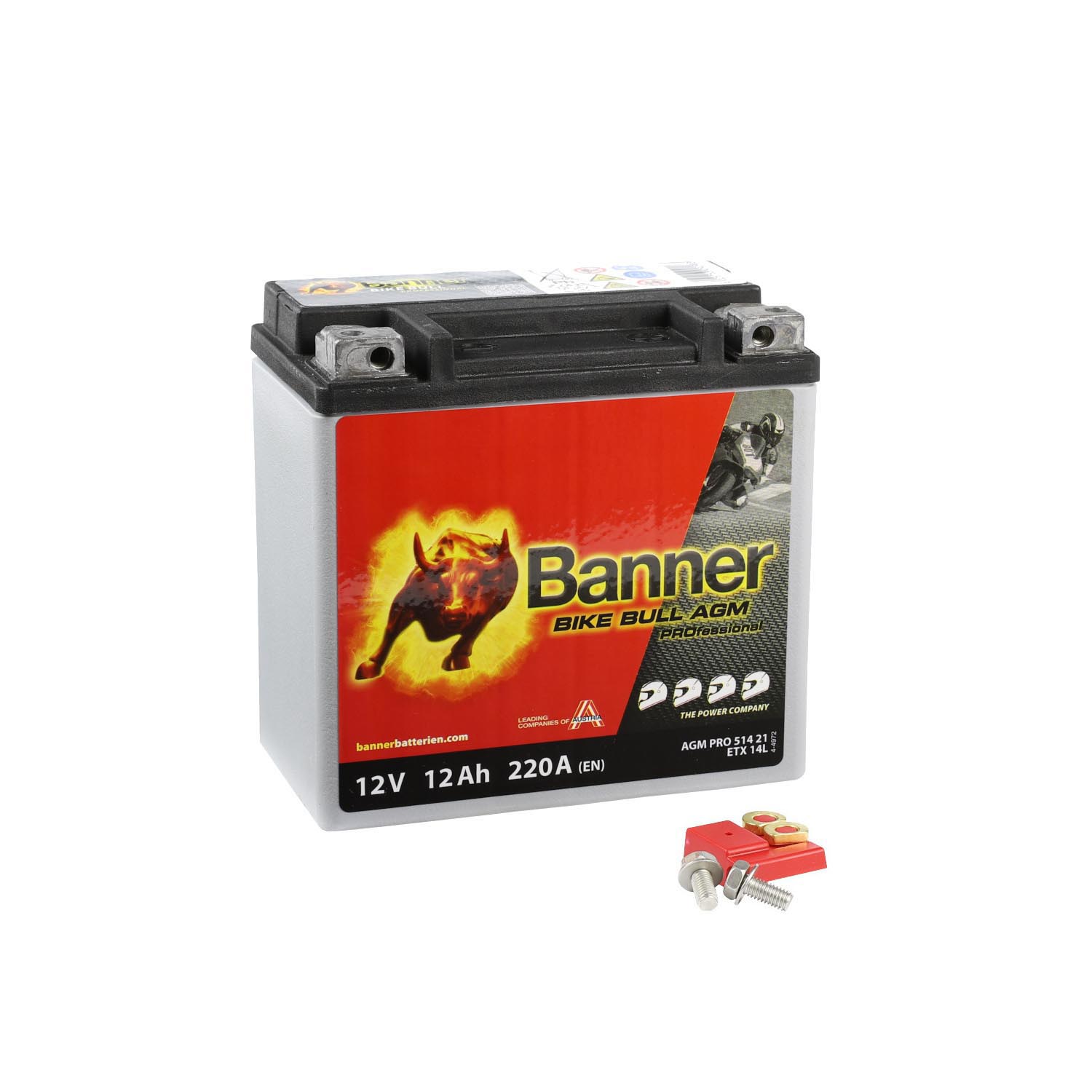 Banner AGM PRO Motorradbatterie 51421 BETX14L 12V 12Ah