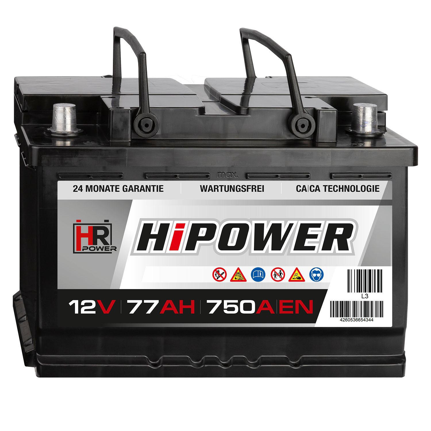 HR HiPower Autobatterie 12V 77Ah