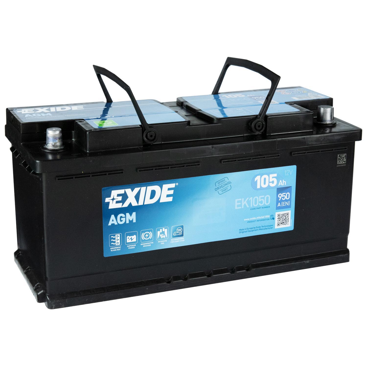 Exide EK1050 AGM Autobatterie 12V 105Ah