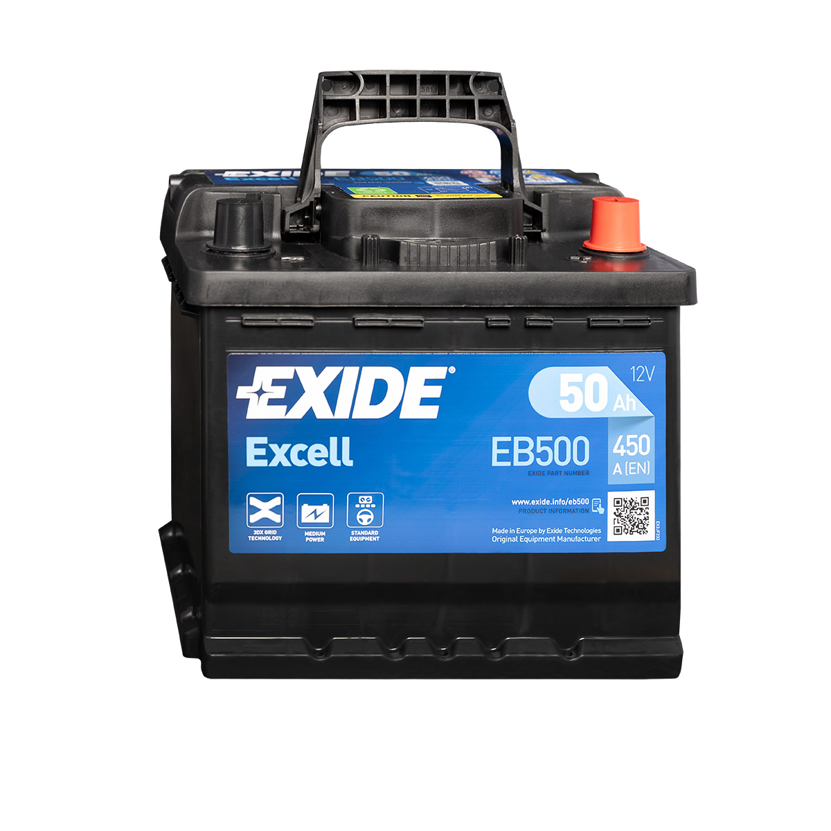 Exide Excell EB500 12V 50Ah Autobatterie