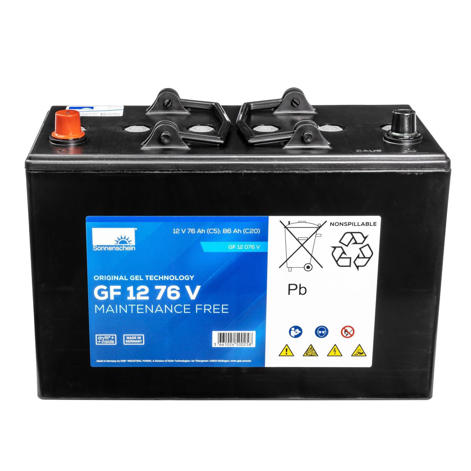 SONNENSCHEIN 12V 76Ah Gel Batterie GF-V GF 12 076 V