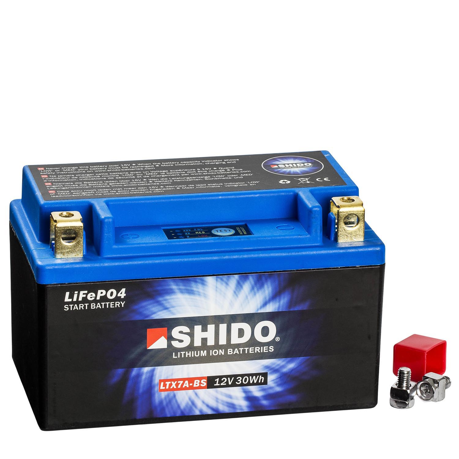 Shido Lithium Motorradbatterie LiFePO4 LTX7A-BS 12V