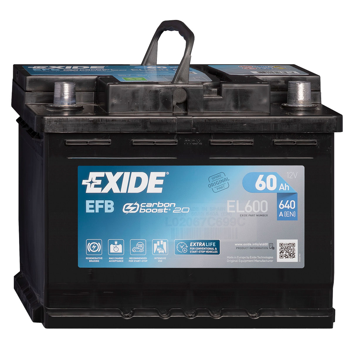 Exide EFB 12V 60Ah EL600 Autobatterie