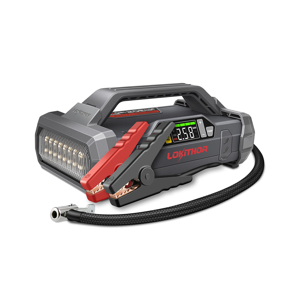 LOKITHOR JA302 Starthilfe mit Powerbank und Kompressor 2500 Ampere 12V