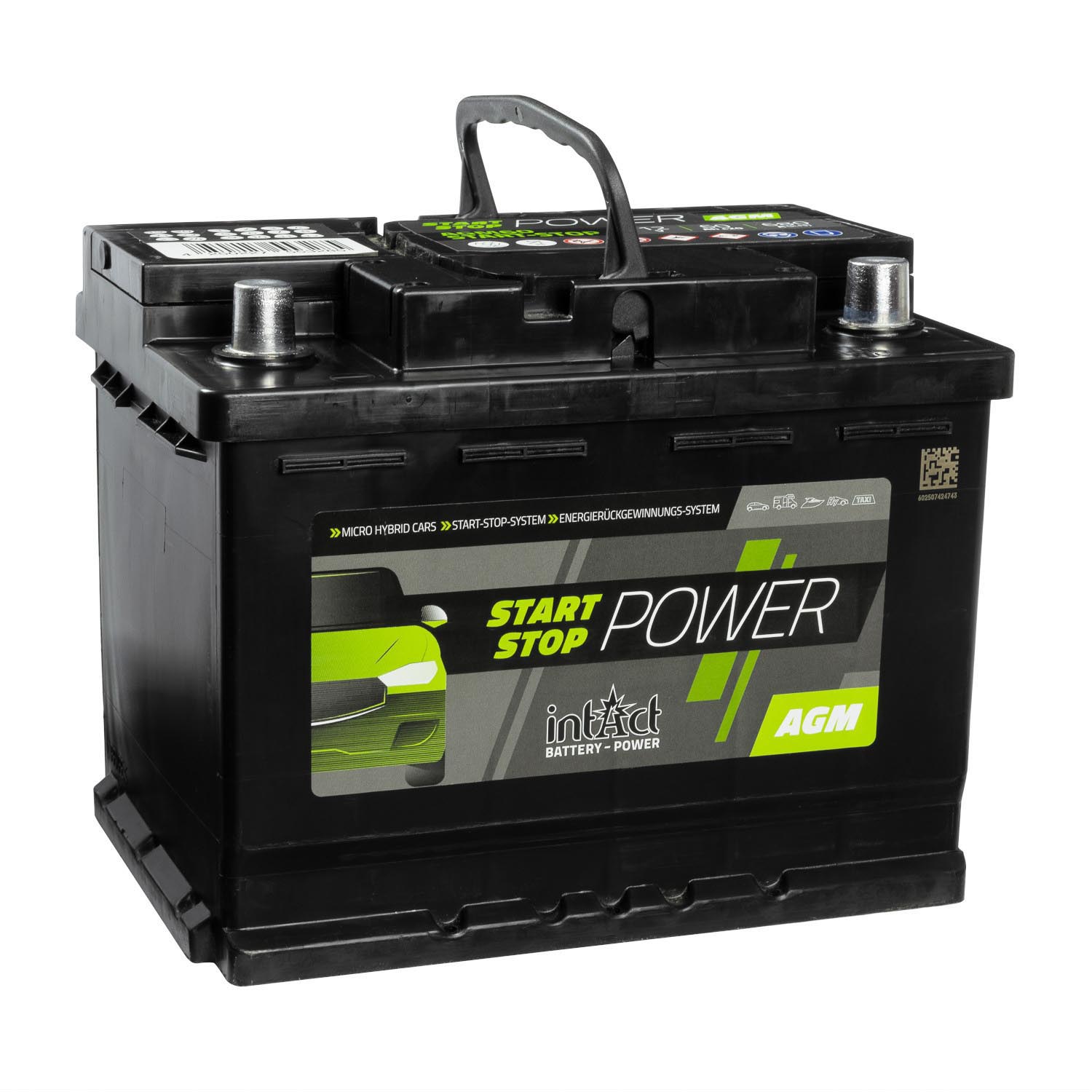 intAct Start-Stop Power AGM60 AGM Autobatterie 12V 60Ah