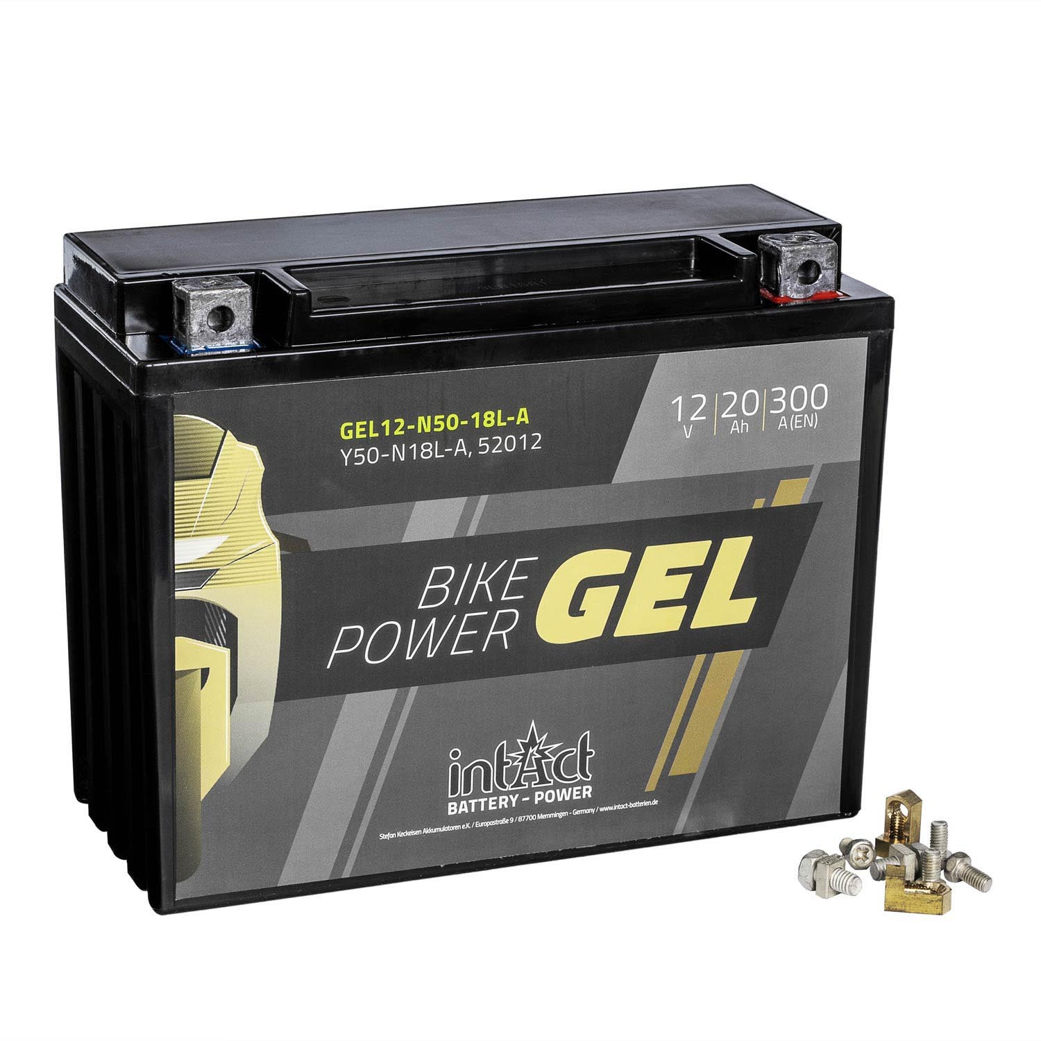 intAct Bike-Power Motorradbatterie GEL Y50-N18L-A 12V 19Ah 52012 Gel12-N50-18L-A