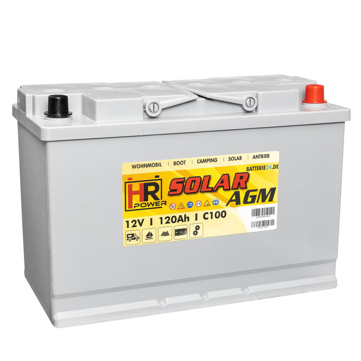 HR Solar AGM 12V 120Ah Versorgungsbatterie