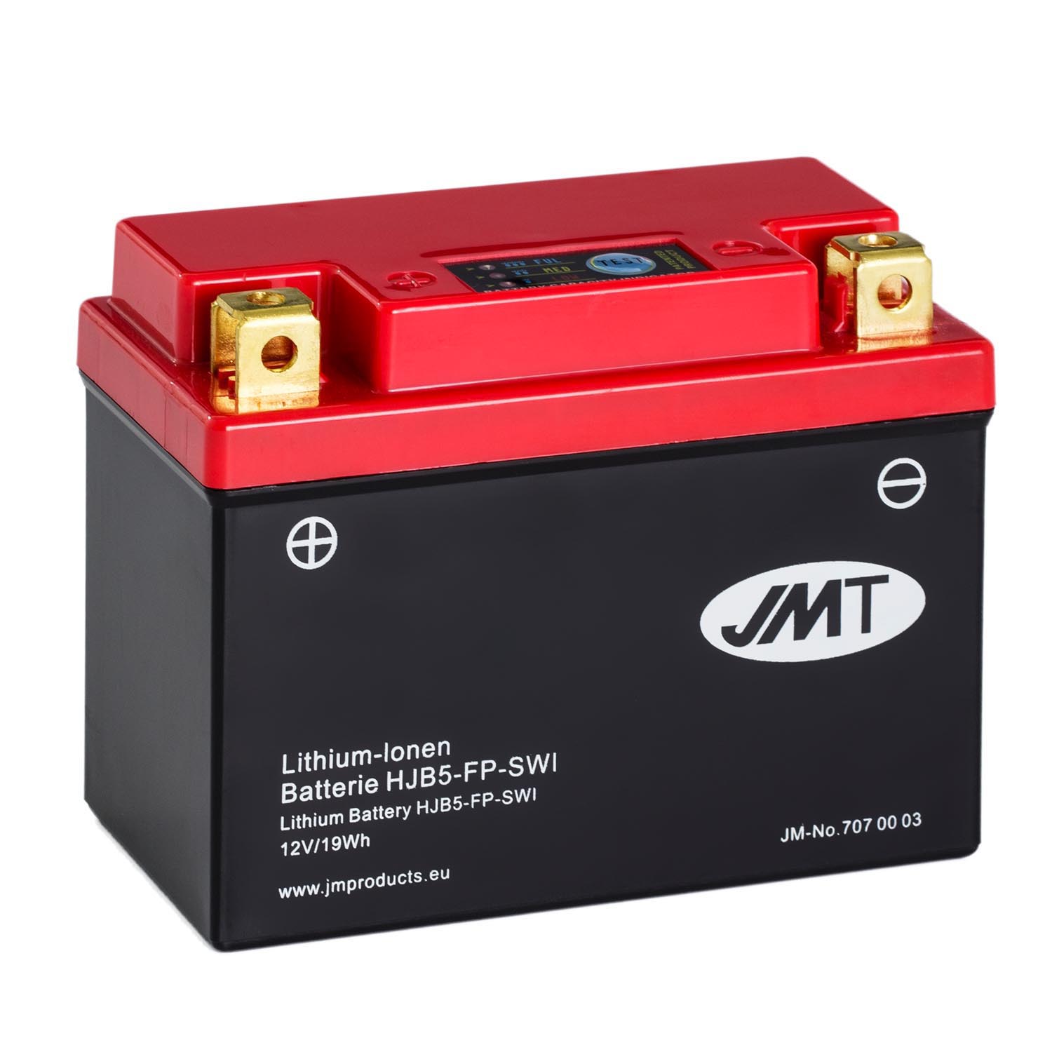 JMT Lithium-Ionen-Motorrad-Batterie HJB5-FP 12V