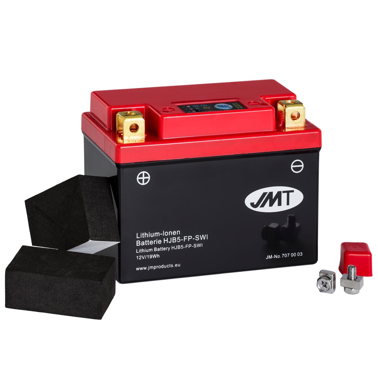 JMT Lithium-Ionen-Motorrad-Batterie HJB5-FP 12V