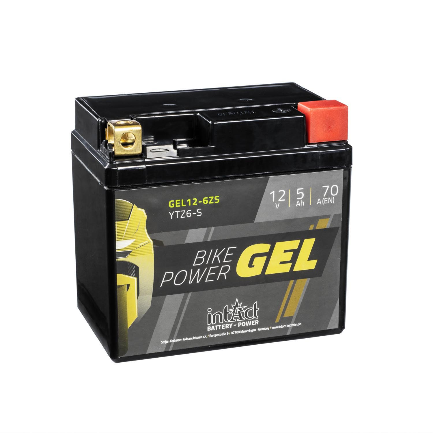 intAct Bike-Power Motorradbatterie GEL YTZ6-S 12V 5Ah Gel12-6ZS