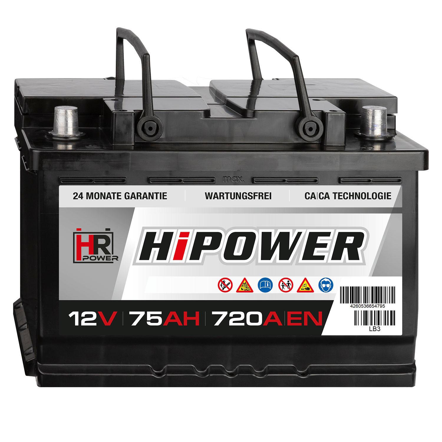 HR HiPower Autobatterie 12V 75Ah