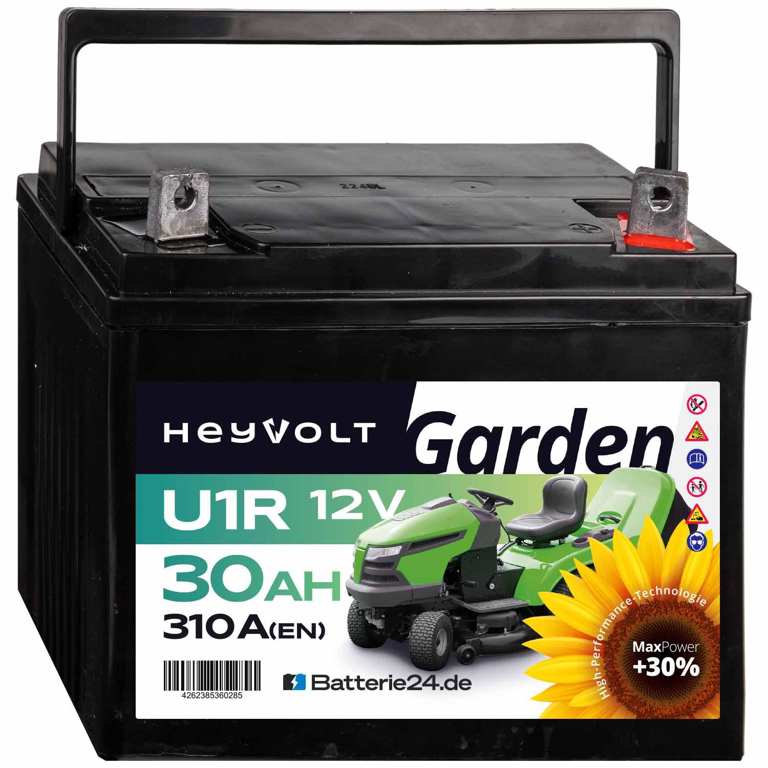 HeyVolt Garden U1R SLA Rasentraktorbatterie 30Ah 310A