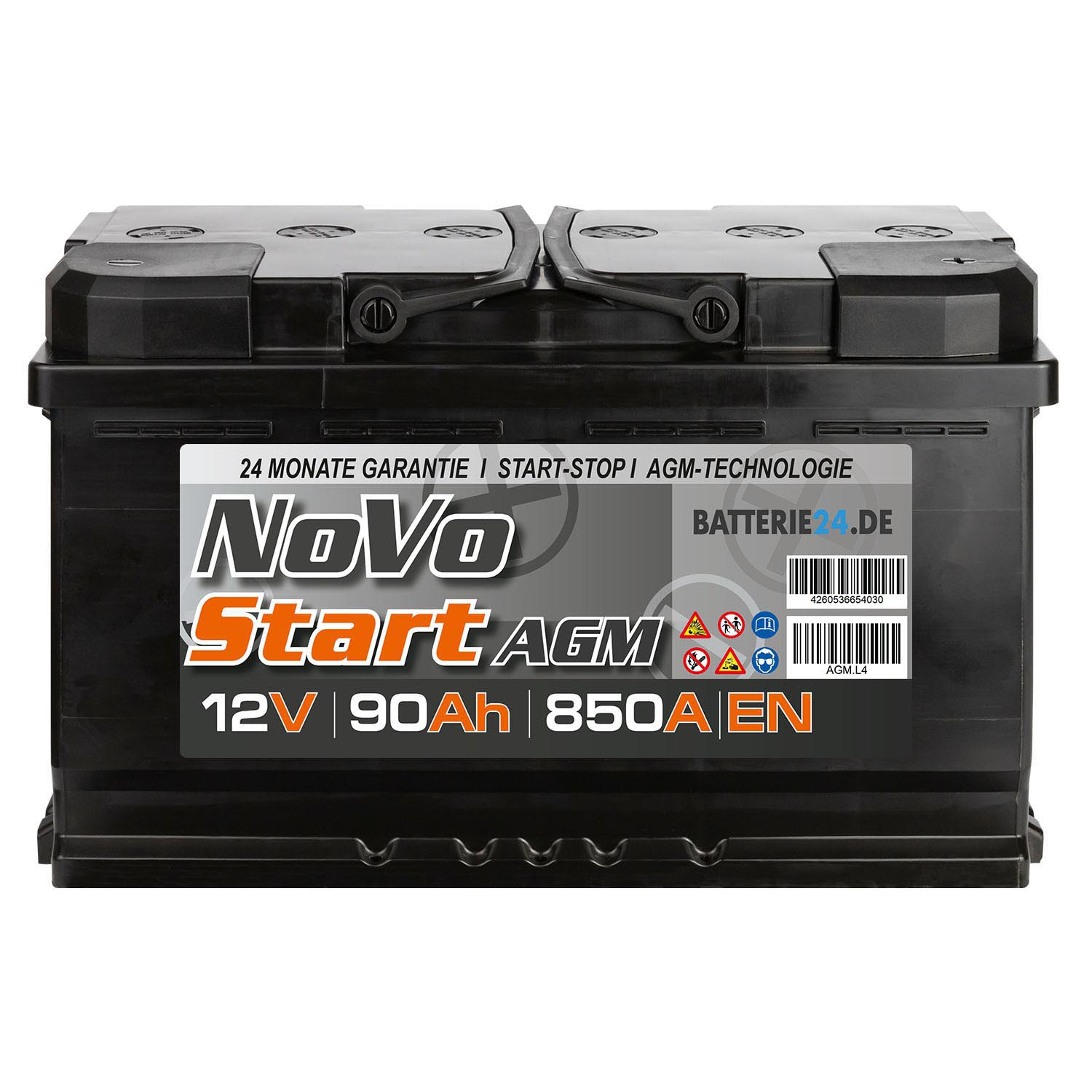 Novo AGM Autobatterie 12V 90Ah