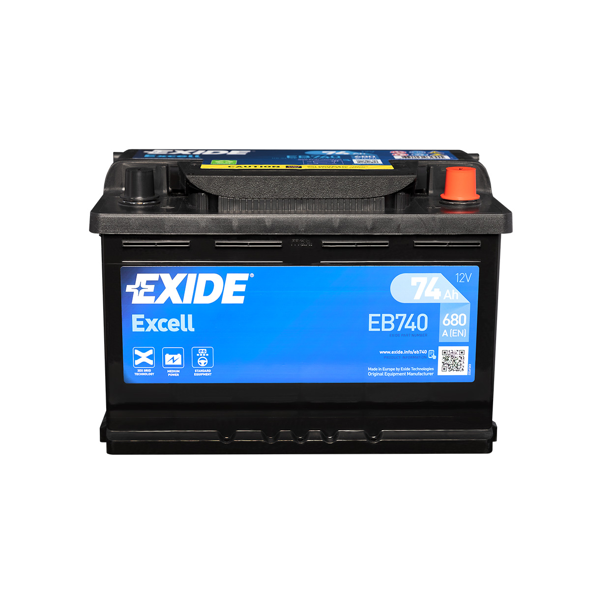 Exide Excell EB740 12V 74Ah Autobatterie