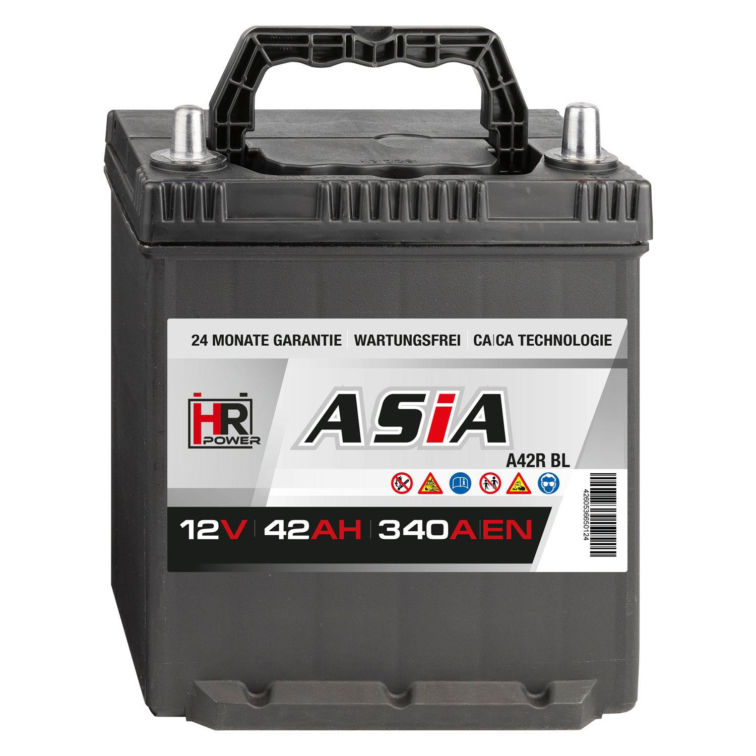 HR HiPower ASIA Autobatterie 12V 42Ah mit Bodenleiste