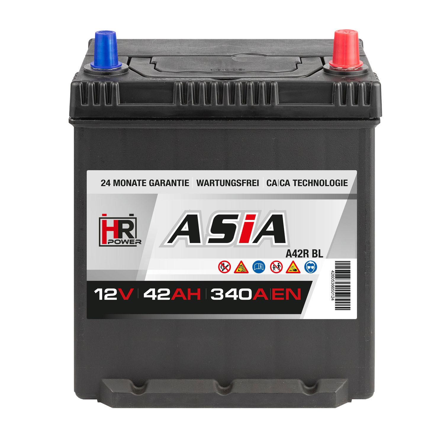 HR HiPower ASIA Autobatterie 12V 42Ah mit Bodenleiste