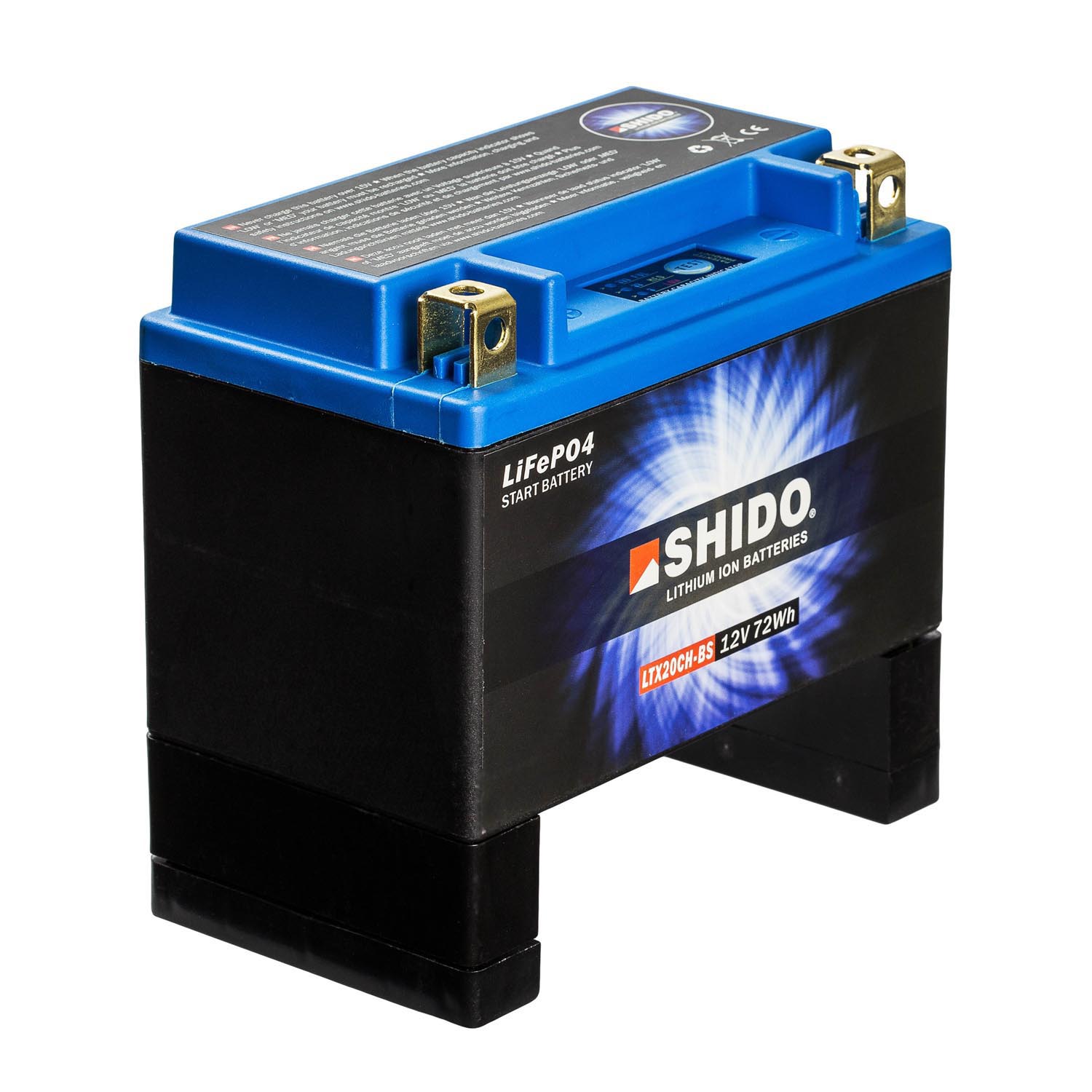 Shido Lithium Motorradbatterie LiFePO4 LTX20CH-BS 12V