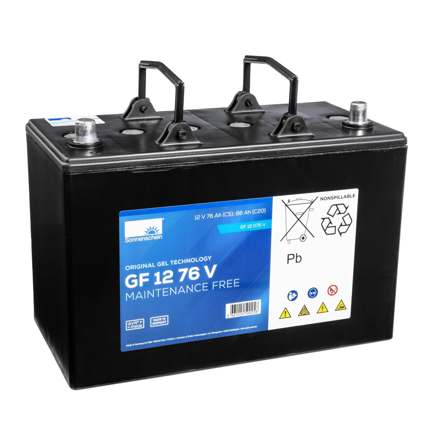 SONNENSCHEIN 12V 76Ah Gel Batterie GF-V GF 12 076 V