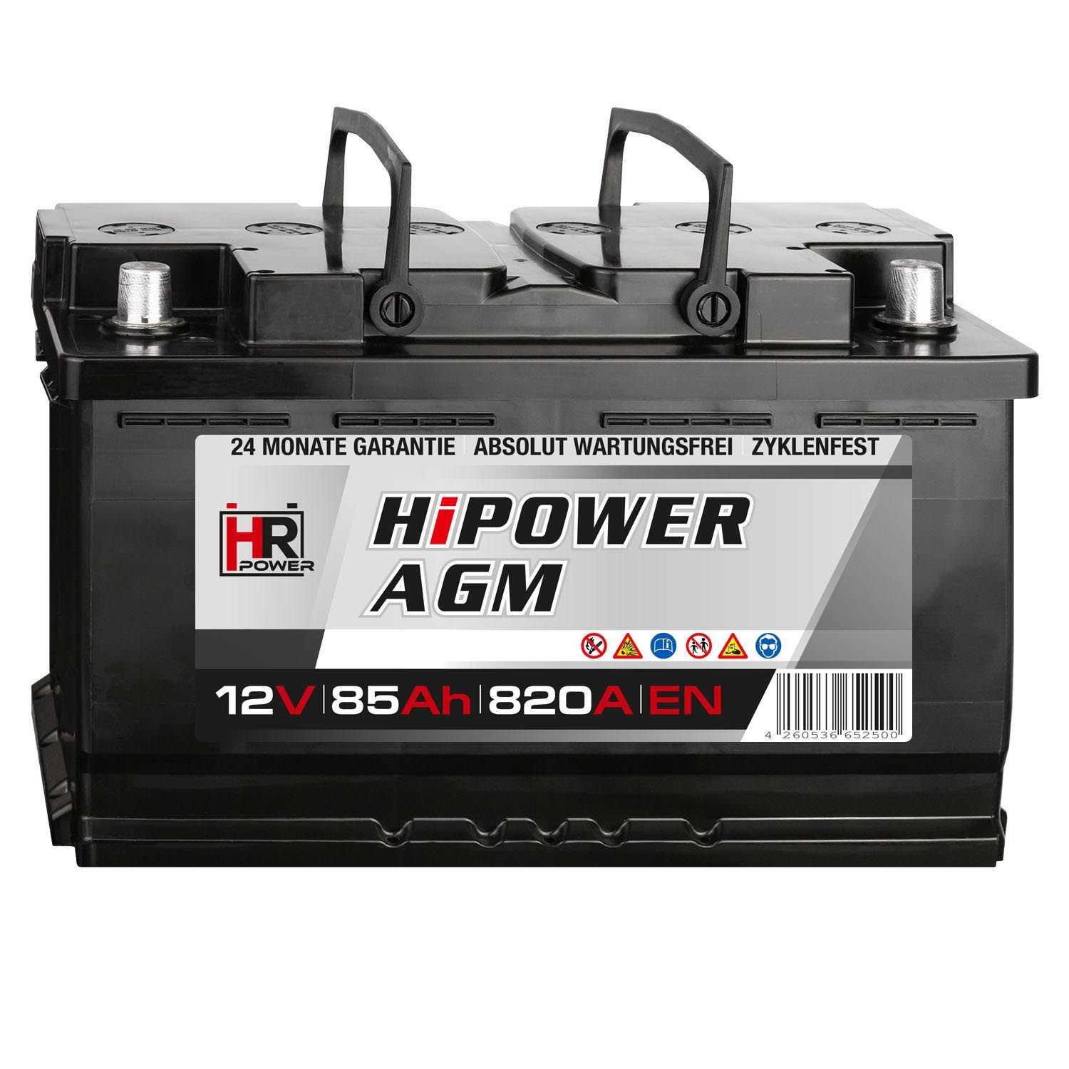 HR HiPower AGM Autobatterie 12V 85Ah