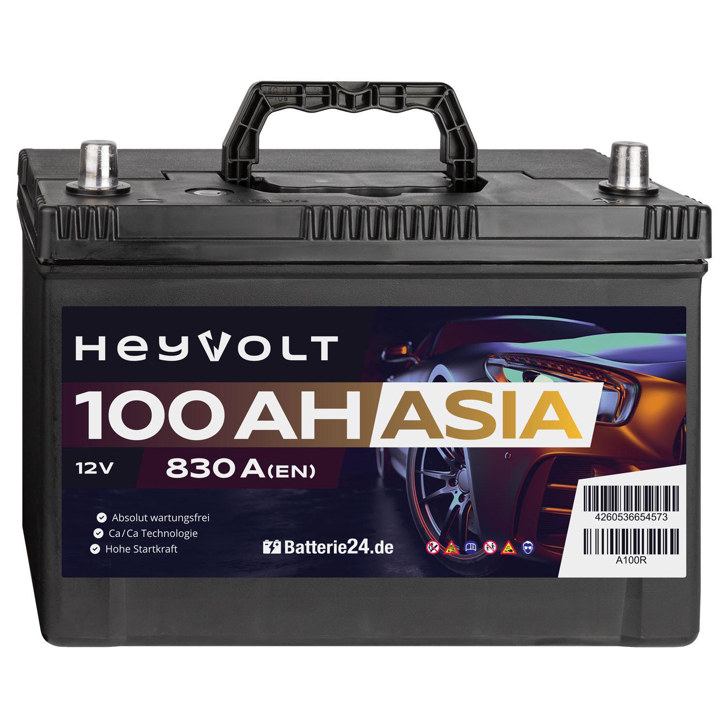 HeyVolt ASIA Autobatterie A100R 12V 100Ah