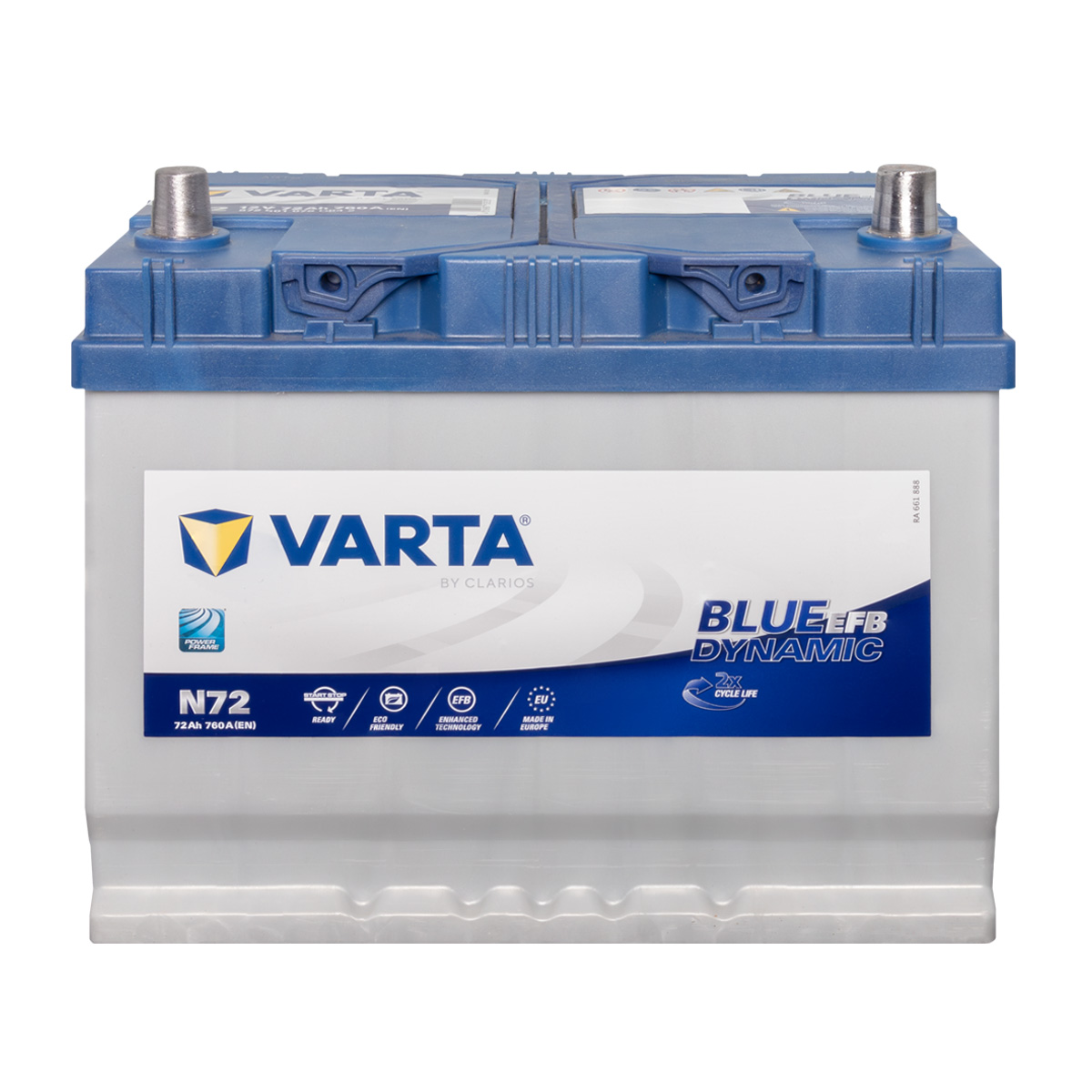 VARTA Blue Dynamic N72 EFB Autobatterie 12V 72Ah