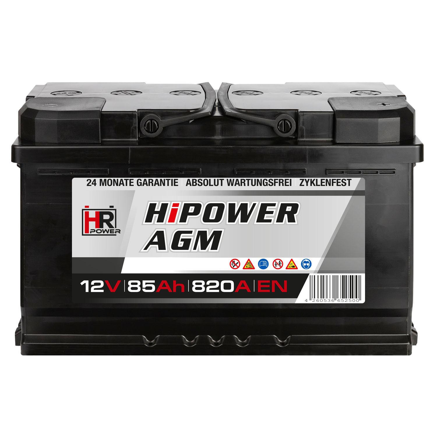 HR HiPower AGM Autobatterie 12V 85Ah