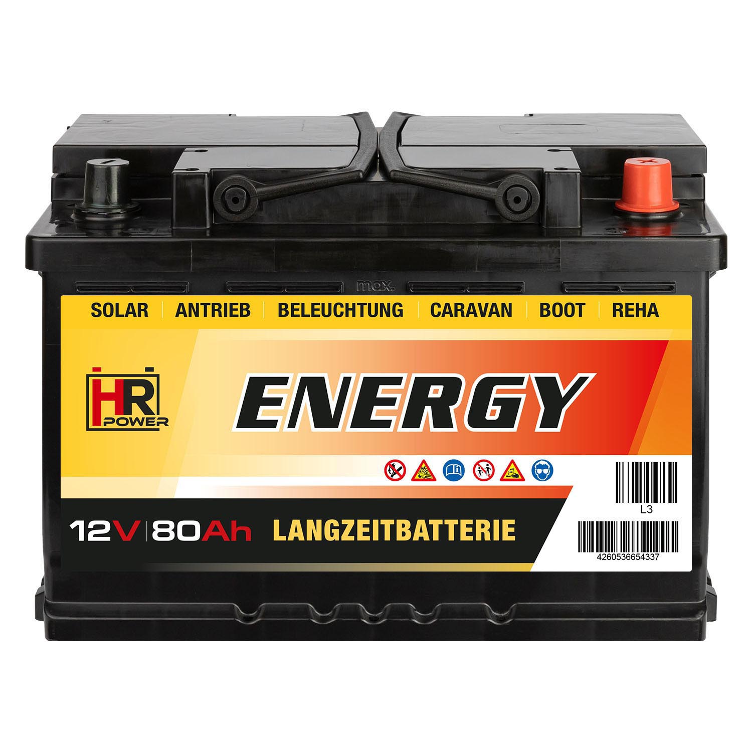 HR-ENERGY Batterie 12V 80Ah